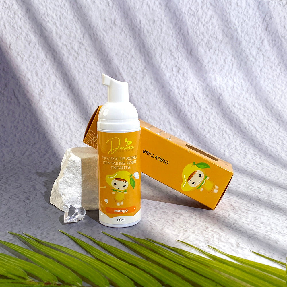 Mousse de dentifrice BIO aux fruits 🥭 pour enfants - BRILLADENT MANGUE 🥭