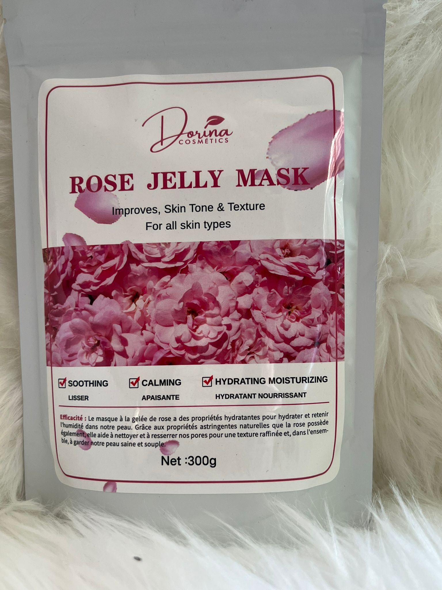 Poudre de Masque JELLY ROSE • Rose pure des champs • Anti-cernes • Masque jeunesse • Hydratation profonde • Éclat instantané