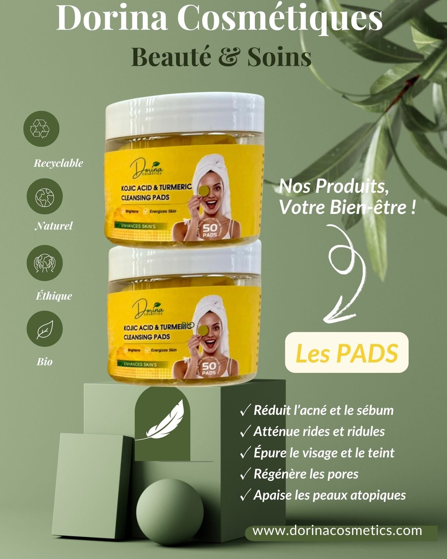 PADS Détoxifiants Visage Gingembre & Curcuma – Dorina Cosmetics