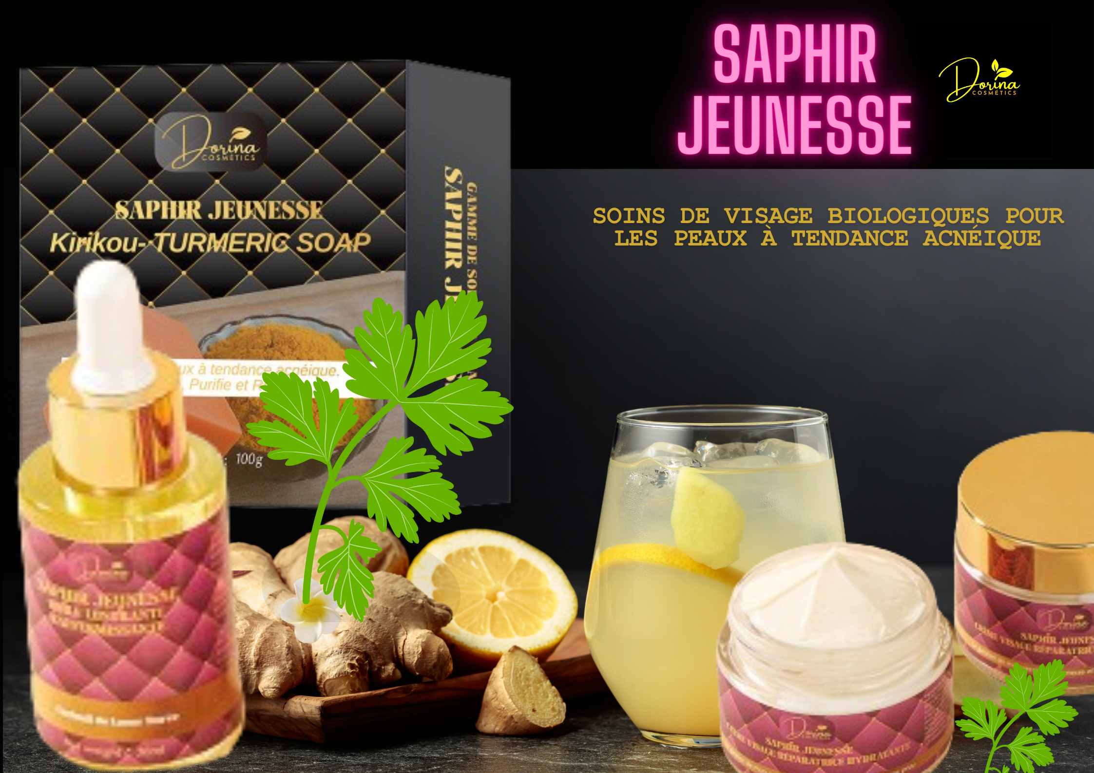 PACK économique soins de visage ANTI - ACNÉ - SAPHIR JEUNESSE